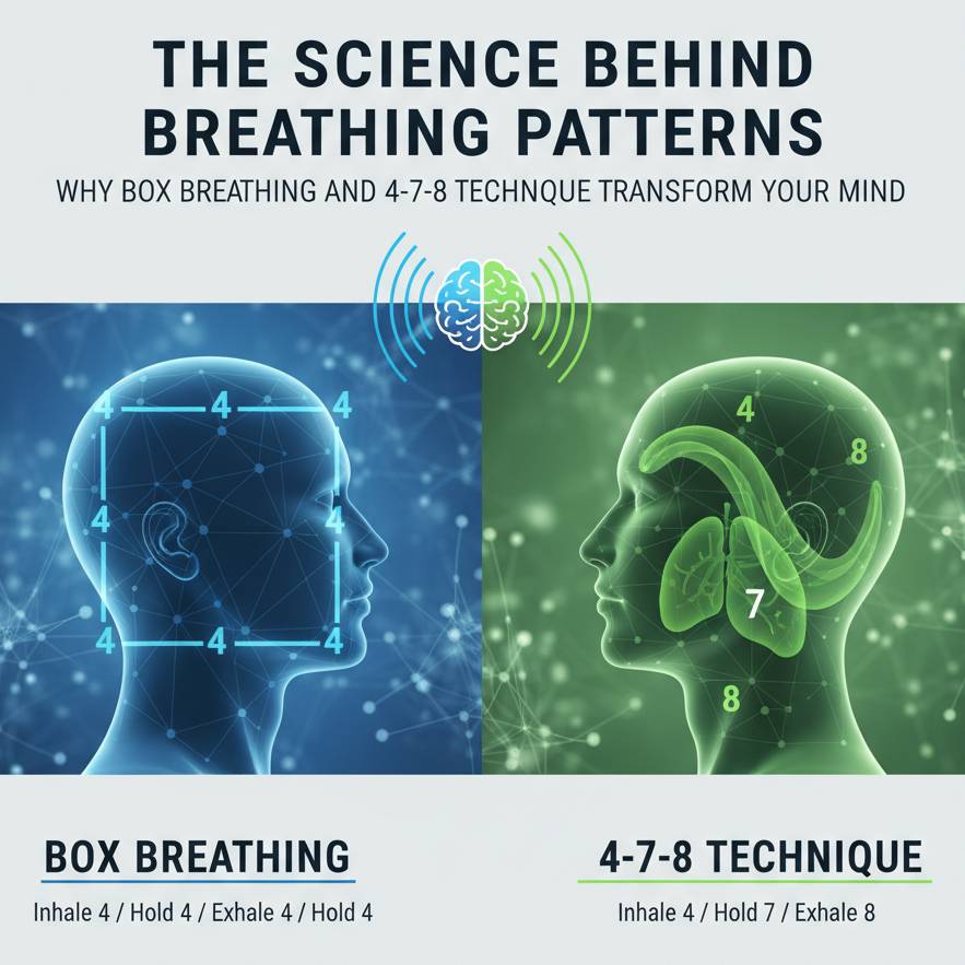 The Science Behind Breathing Patterns: Why Box Breathing and 4-7-8 Technique Transform Your Mind